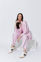 Pink Stripe Boyfriend Blazer