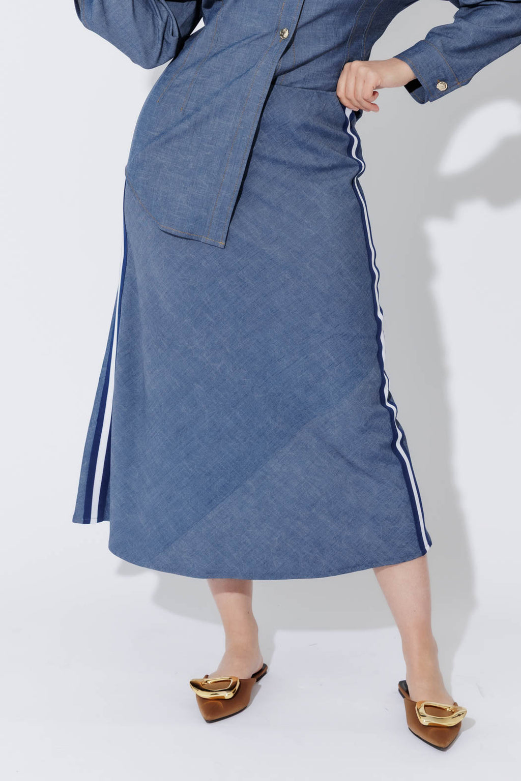 Chambray Sport Bias Skirt