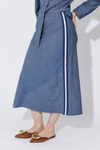Chambray Sport Bias Skirt