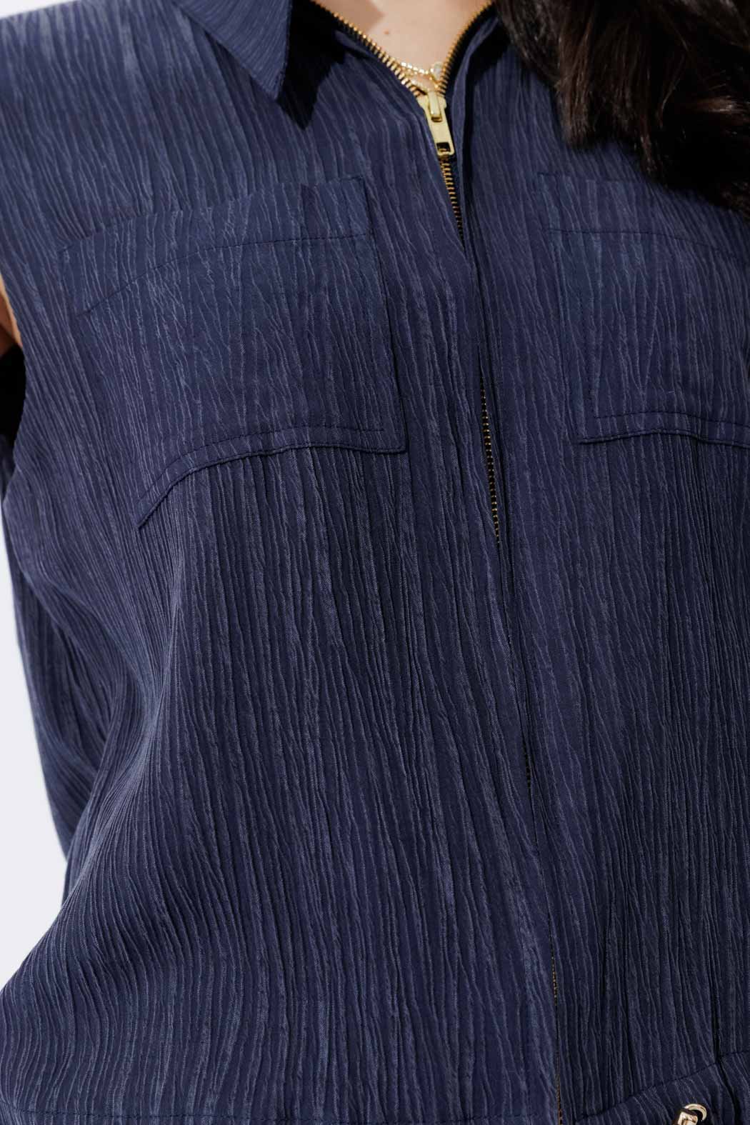 Navy Tencel Sport Vest