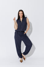 Navy Tencel Sport Vest