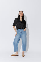 Black Milan Fluted Blogger Shirt