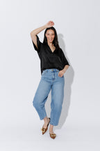 Black Milan Fluted Blogger Shirt