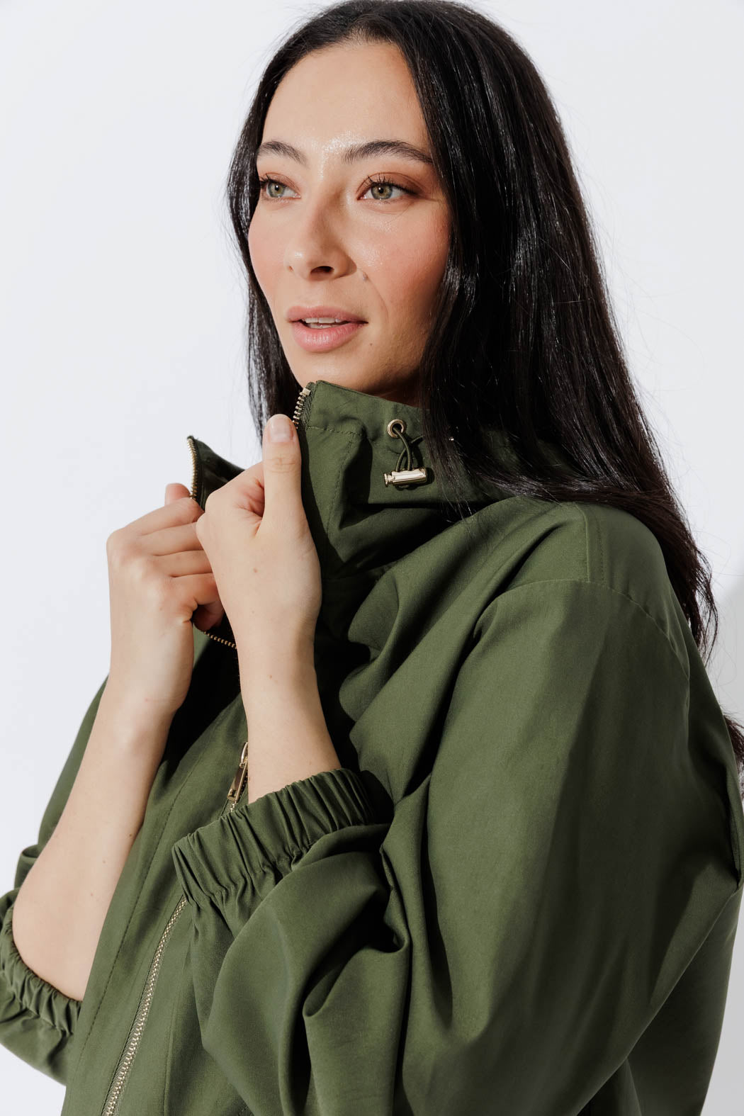 Khaki Lux Sport Hooded Jacket