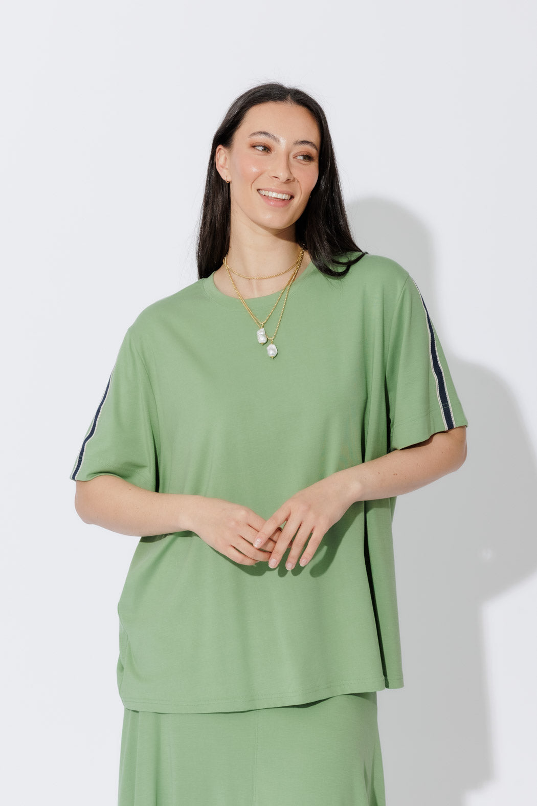 Mint Tencel Stripe T-Shirt
