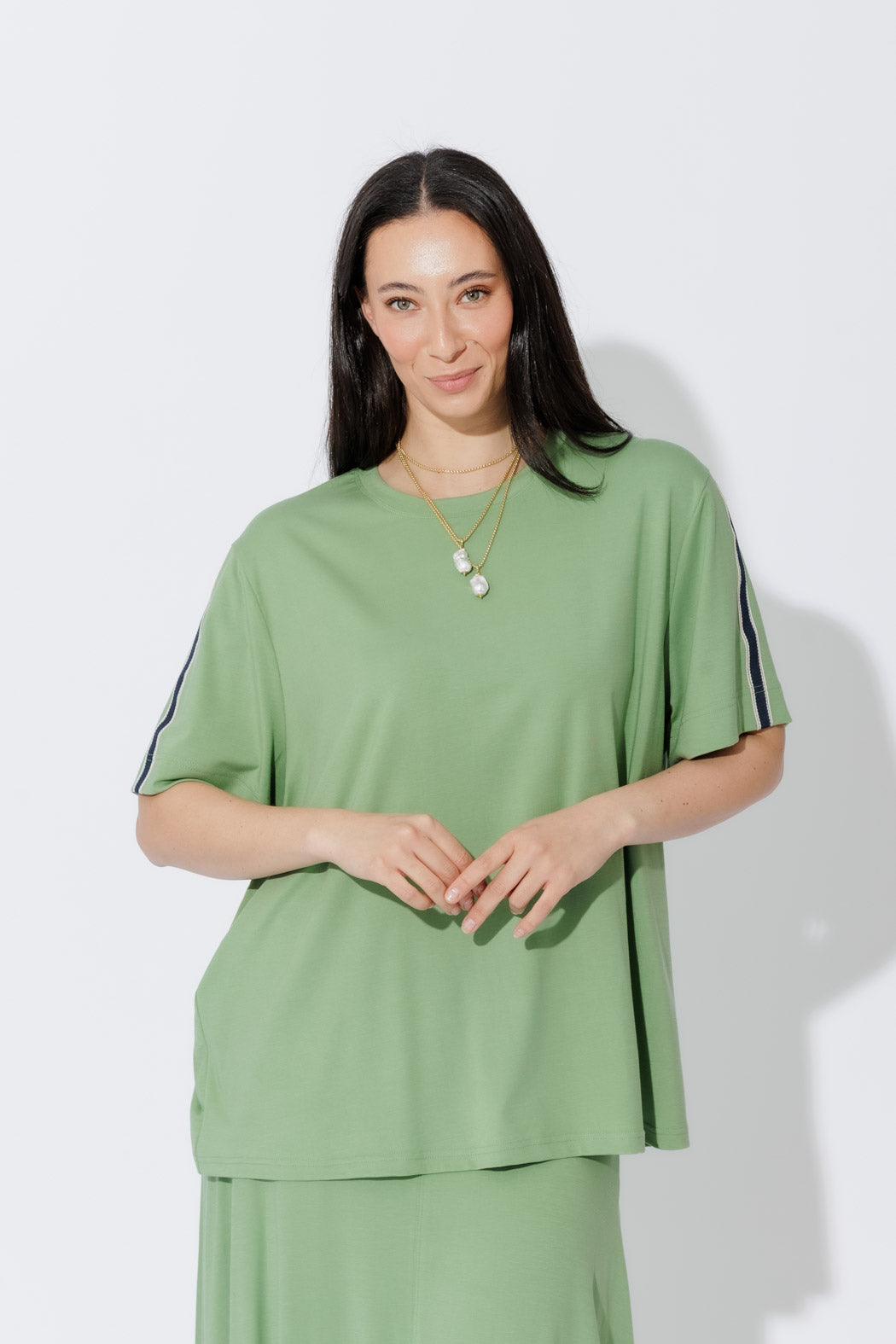 Mint Tencel Stripe T-Shirt