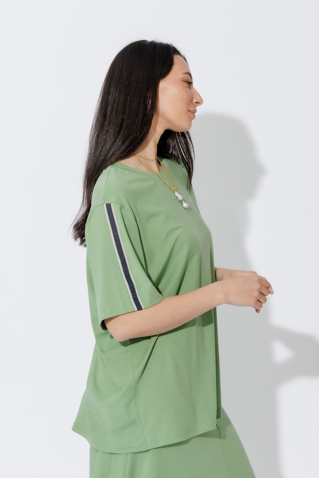 Mint Tencel Stripe T-Shirt