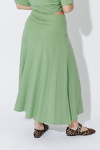 Mint Tencel Roll Top Skirt
