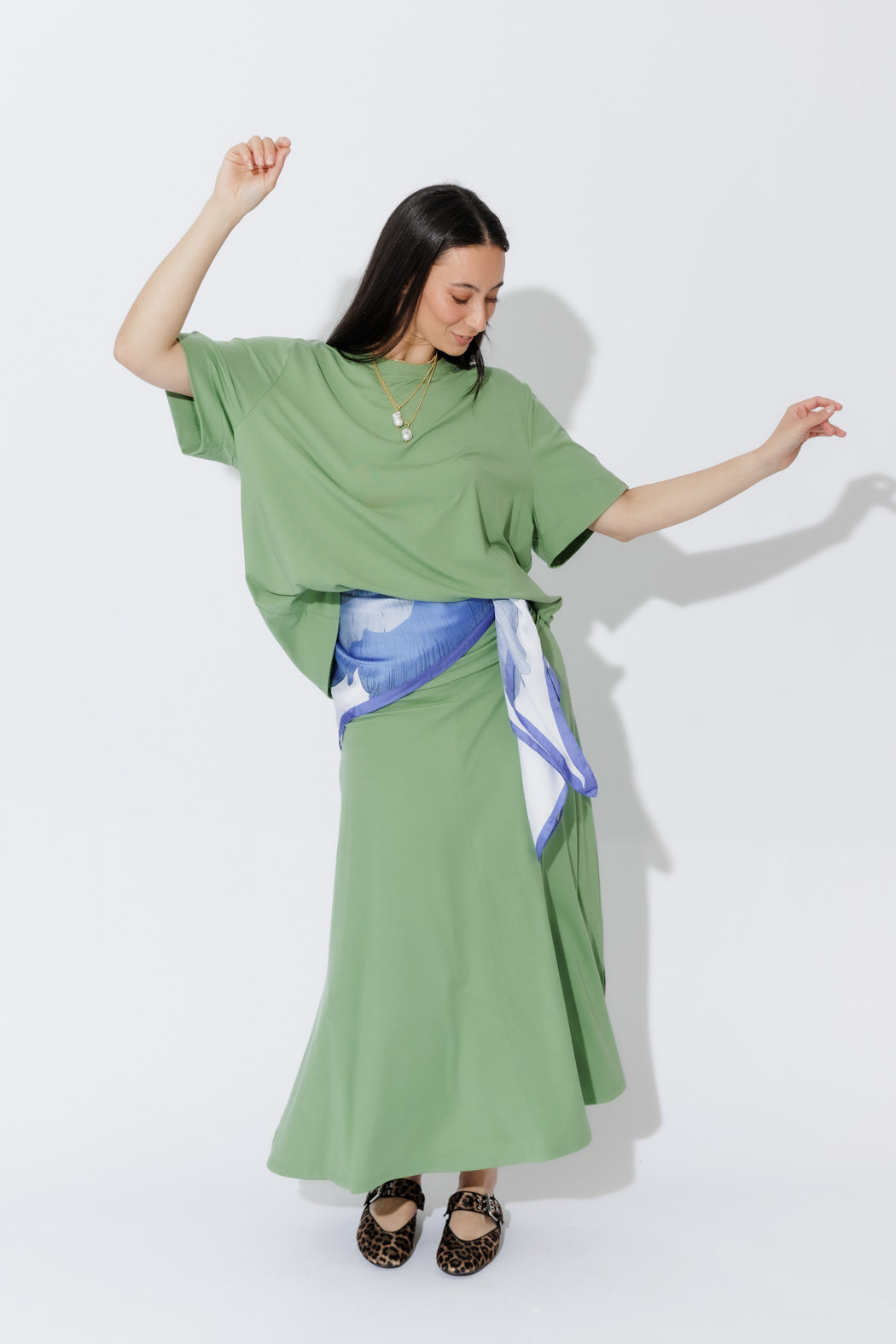 Mint Tencel Stripe T-Shirt