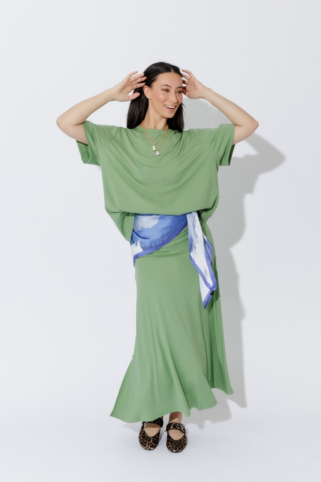 Mint Tencel Stripe T-Shirt