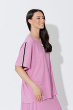 Pink Tencel Stripe T-Shirt