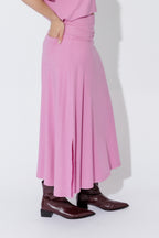 Pink Tencel Roll Top Skirt