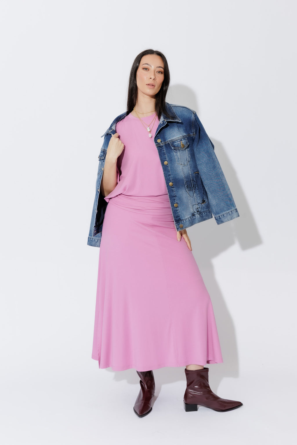 Pink Tencel Stripe T-Shirt