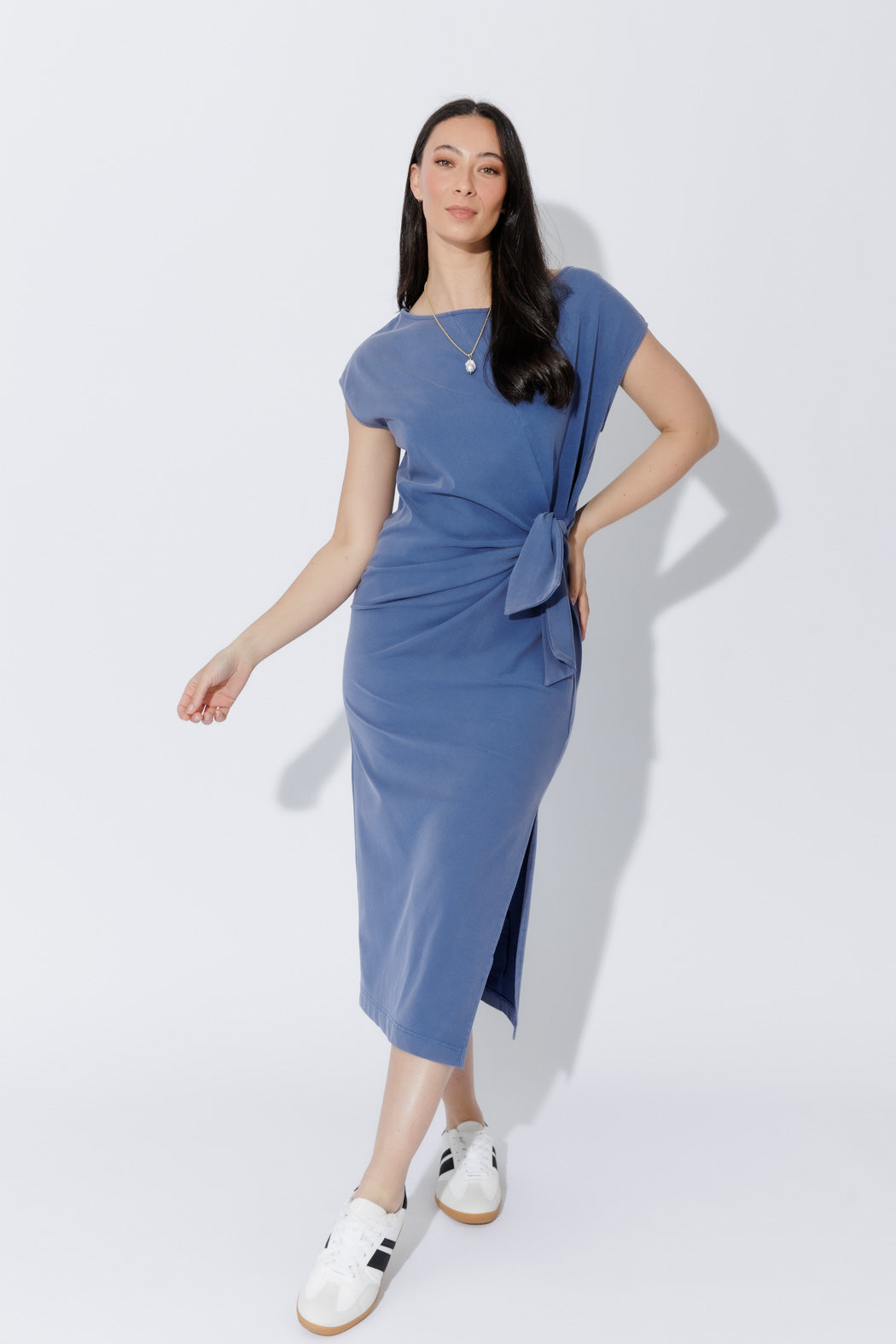 Cornflower Washed Cotton Harlow Dress