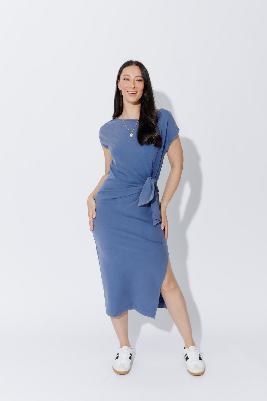 Cornflower Washed Cotton Harlow Dress