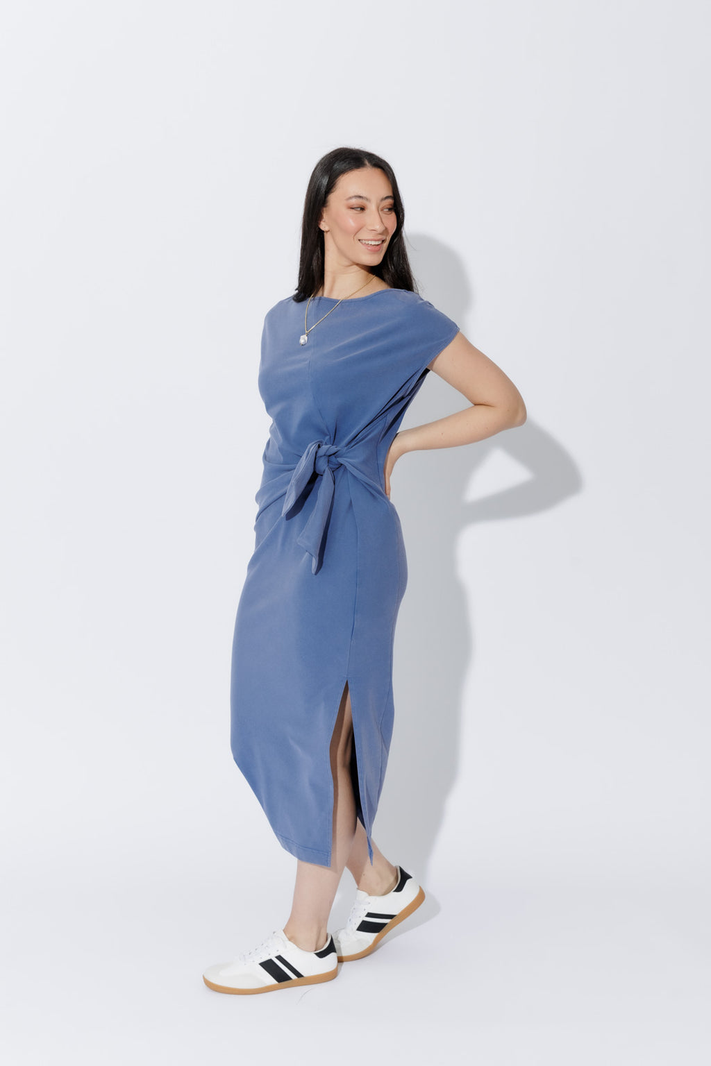 Cornflower Washed Cotton Harlow Dress