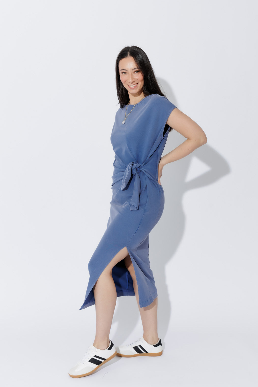 Cornflower Washed Cotton Harlow Dress