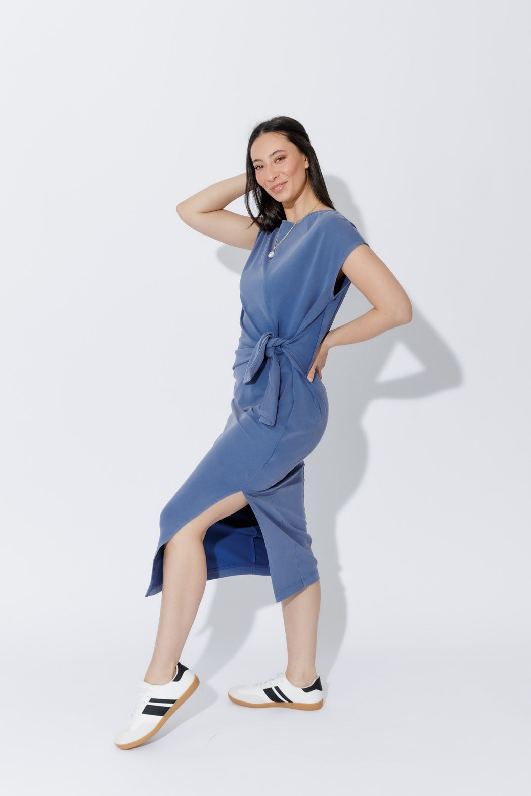 Cornflower Washed Cotton Harlow Dress