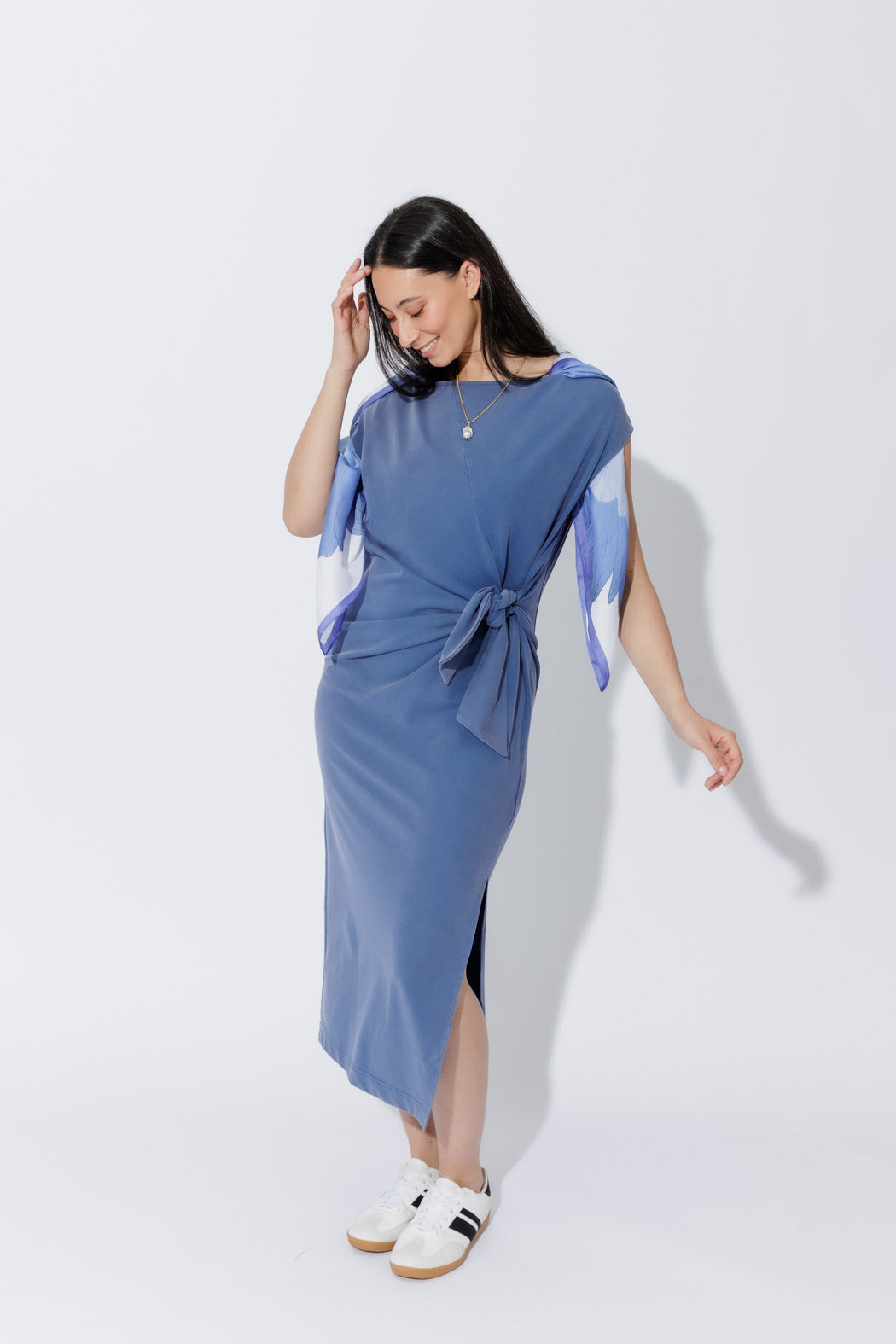 Cornflower Washed Cotton Harlow Dress