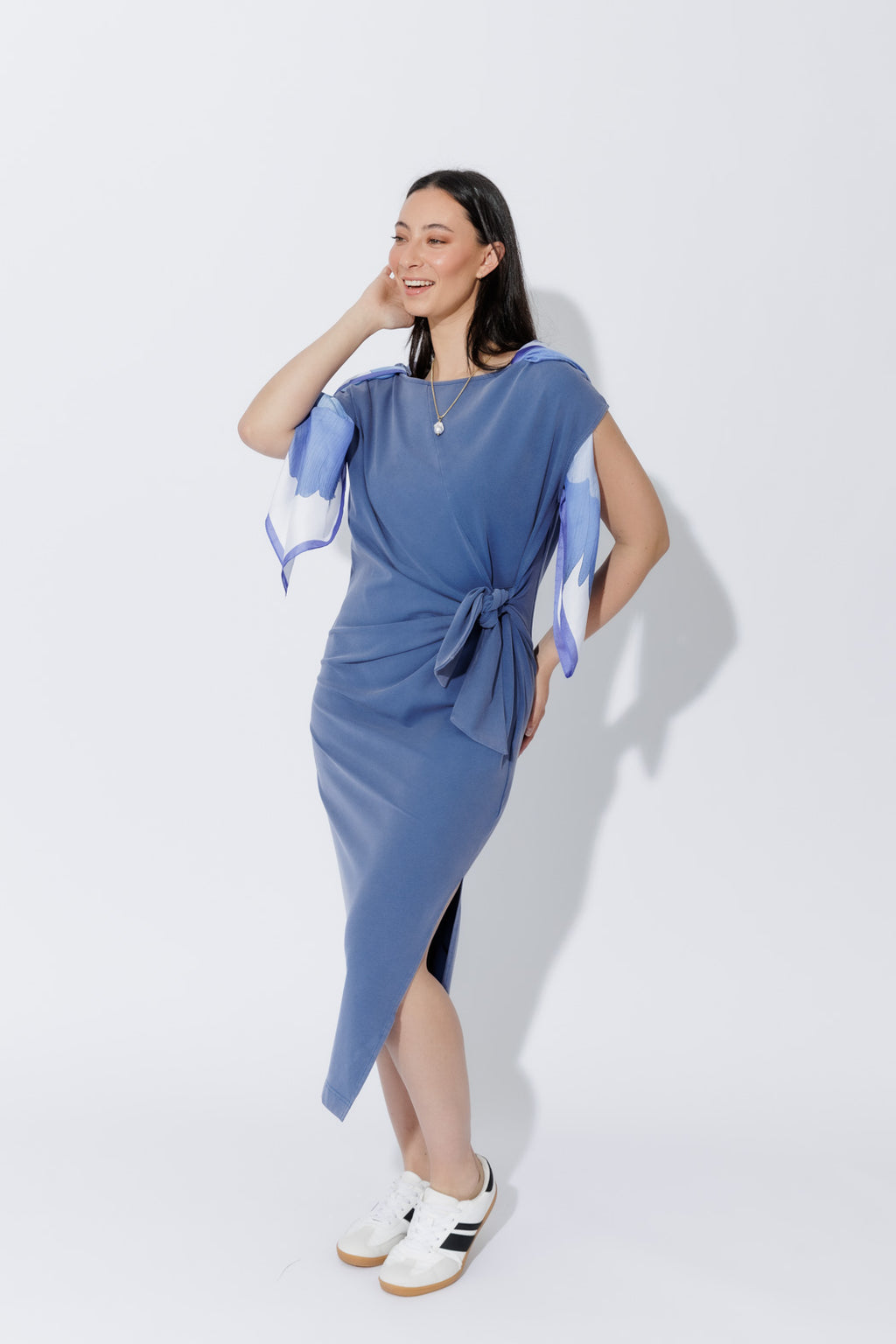 Cornflower Washed Cotton Harlow Dress