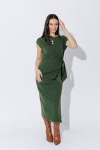Khaki Washed Cotton Harlow Dress