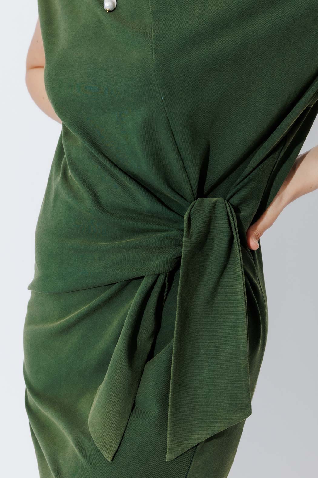 Khaki Washed Cotton Harlow Dress