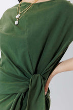 Khaki Washed Cotton Harlow Dress