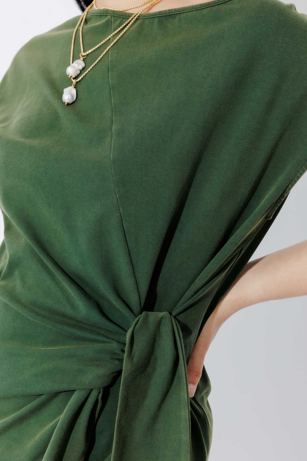 Khaki Washed Cotton Harlow Dress