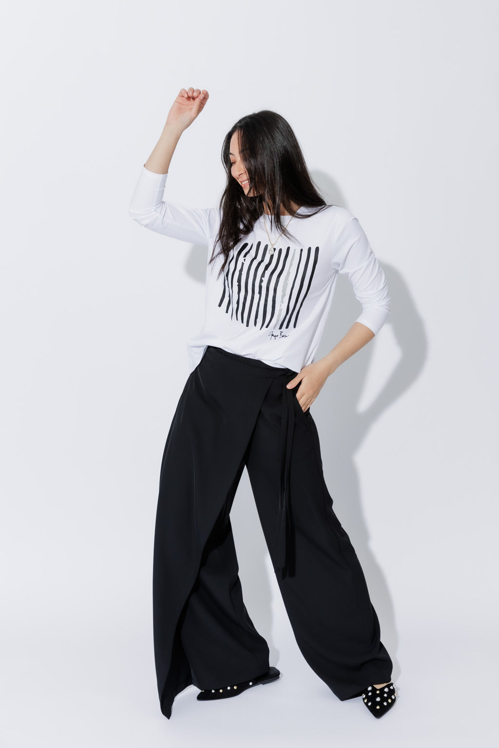 White Lines Long Sleeve T-Shirt