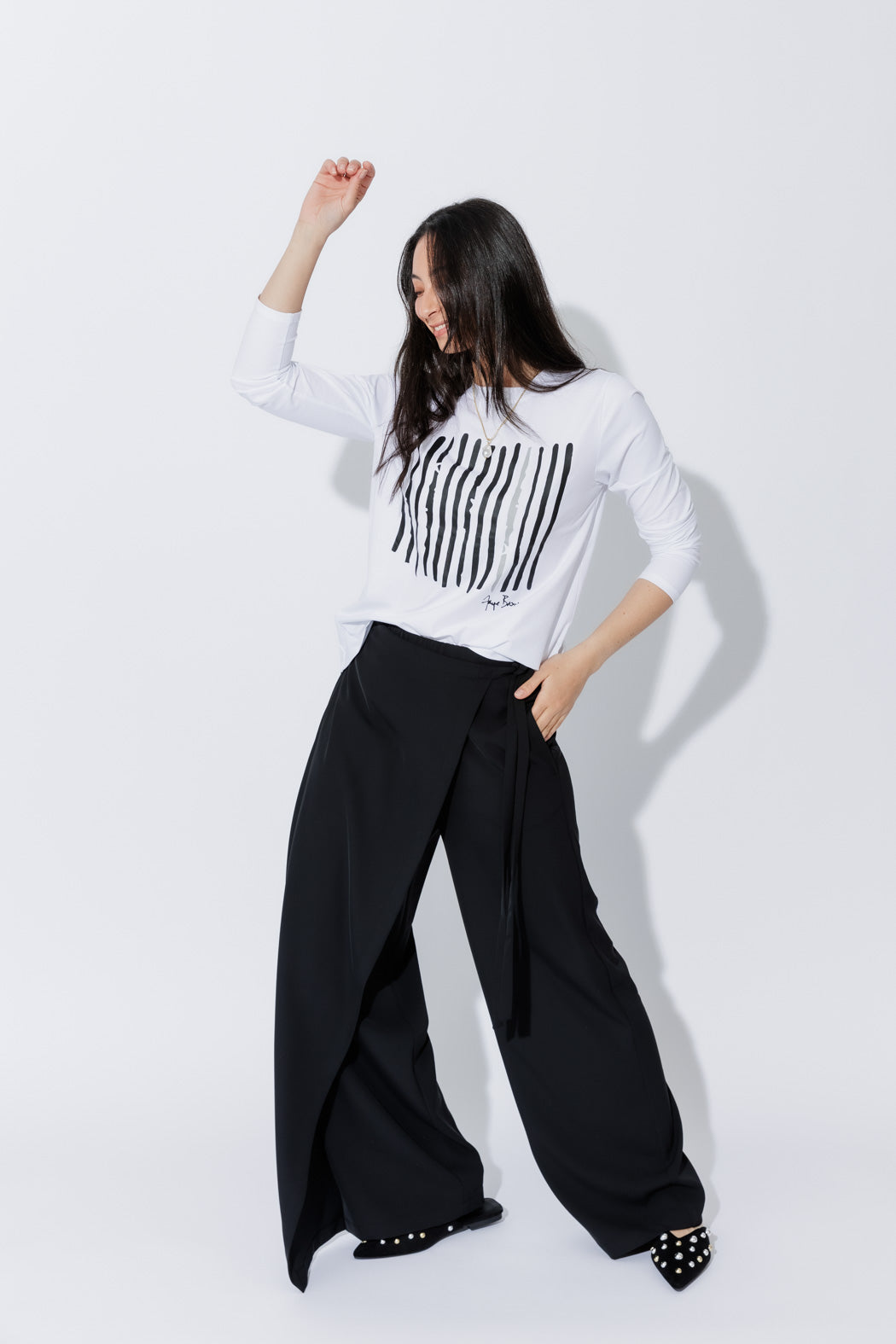 White Lines Long Sleeve T-Shirt