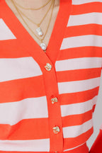 Red/Pink Stripe Cardi S
