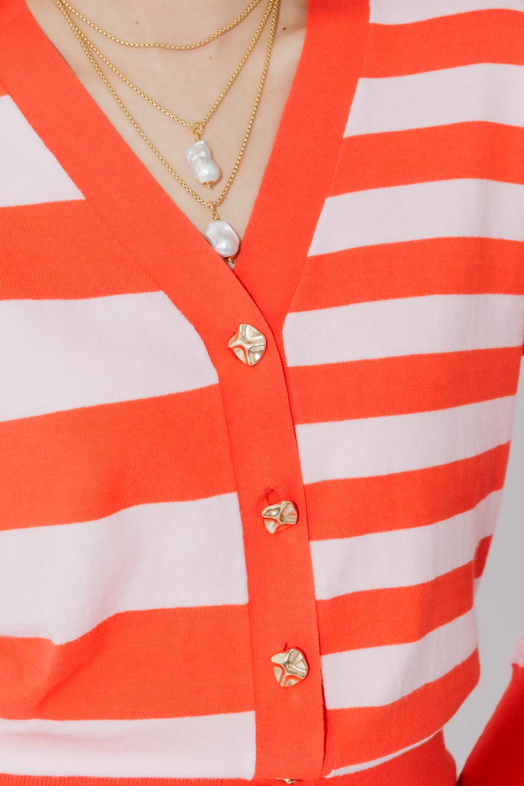 Red/Pink Stripe Cardi S