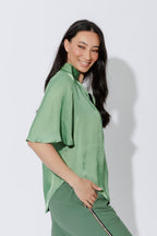 Green Milan Fluted Blogger Shirt