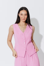 Pink Euro Tailored Vest