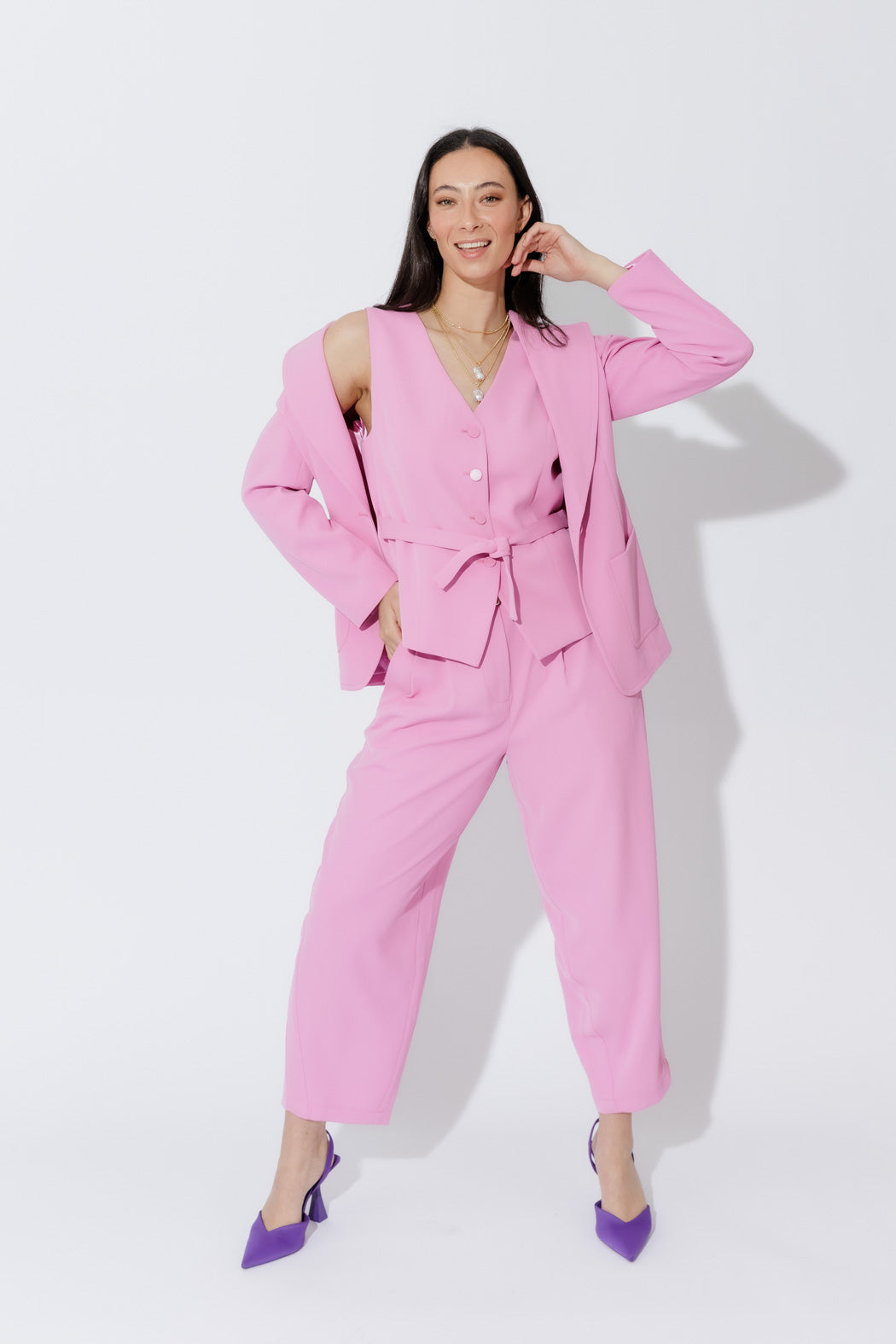 Pink Euro Tailored Vest