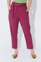 Raspberry Sport Paperbag Pant