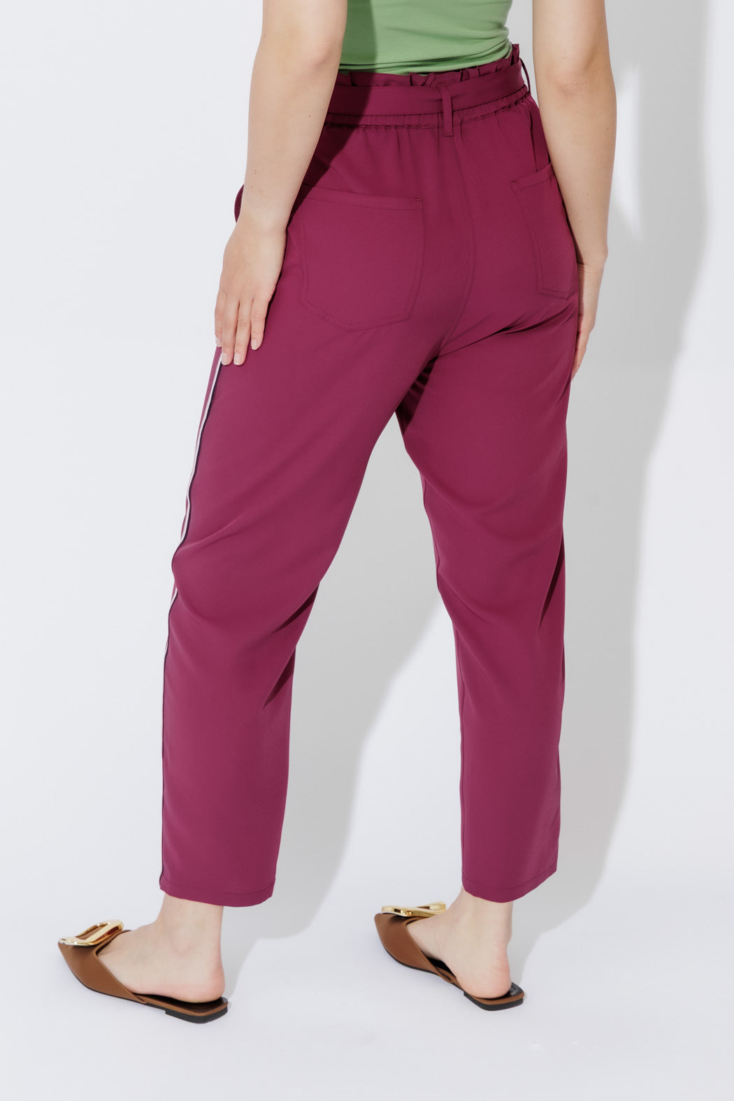 Raspberry Sport Paperbag Pant