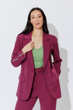 Raspberry Stripe Boyfriend Blazer