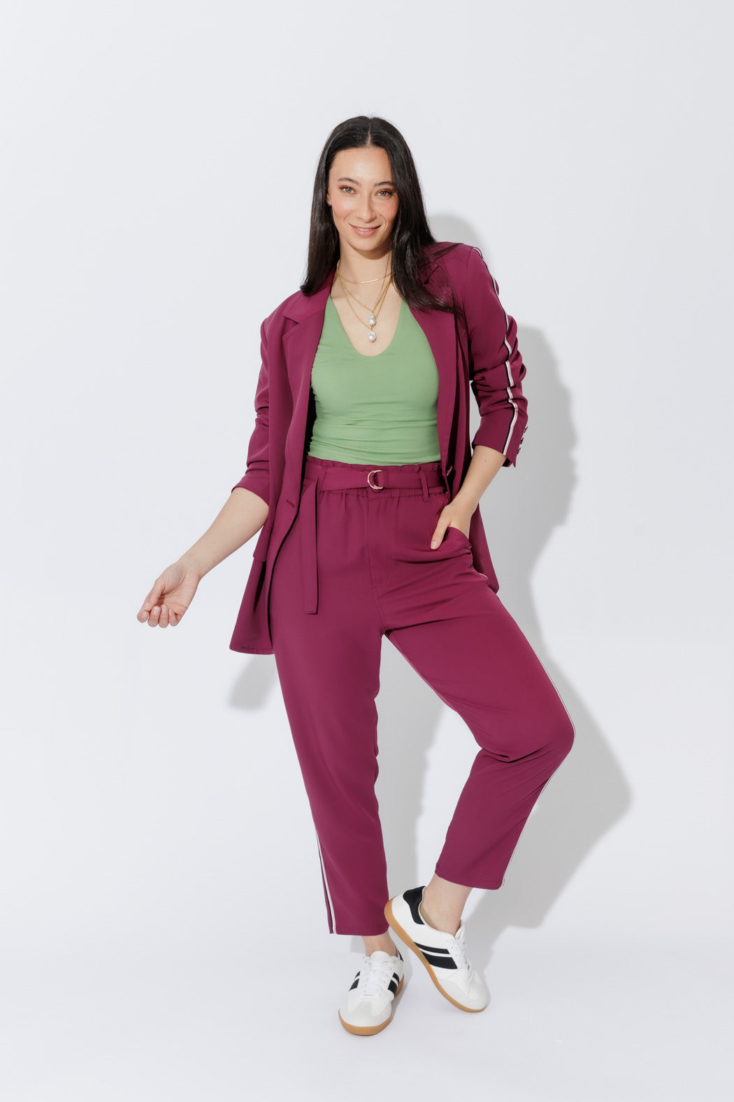 Raspberry Sport Paperbag Pant