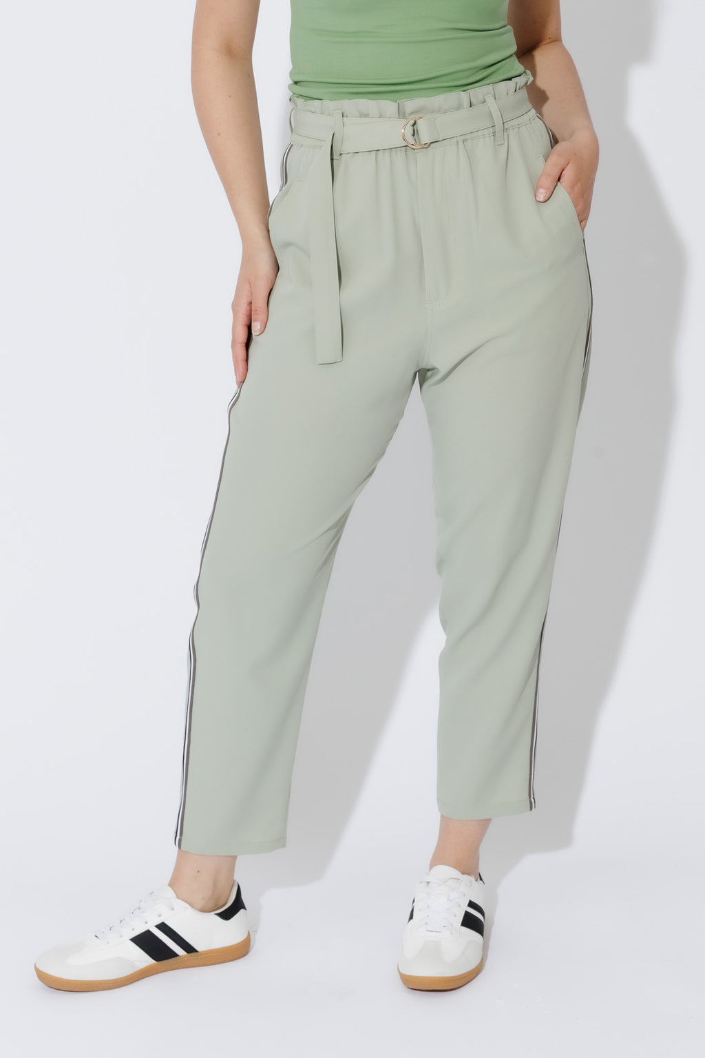 Mint Sport Paperbag Pant
