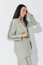 Mint Stripe Boyfriend Blazer