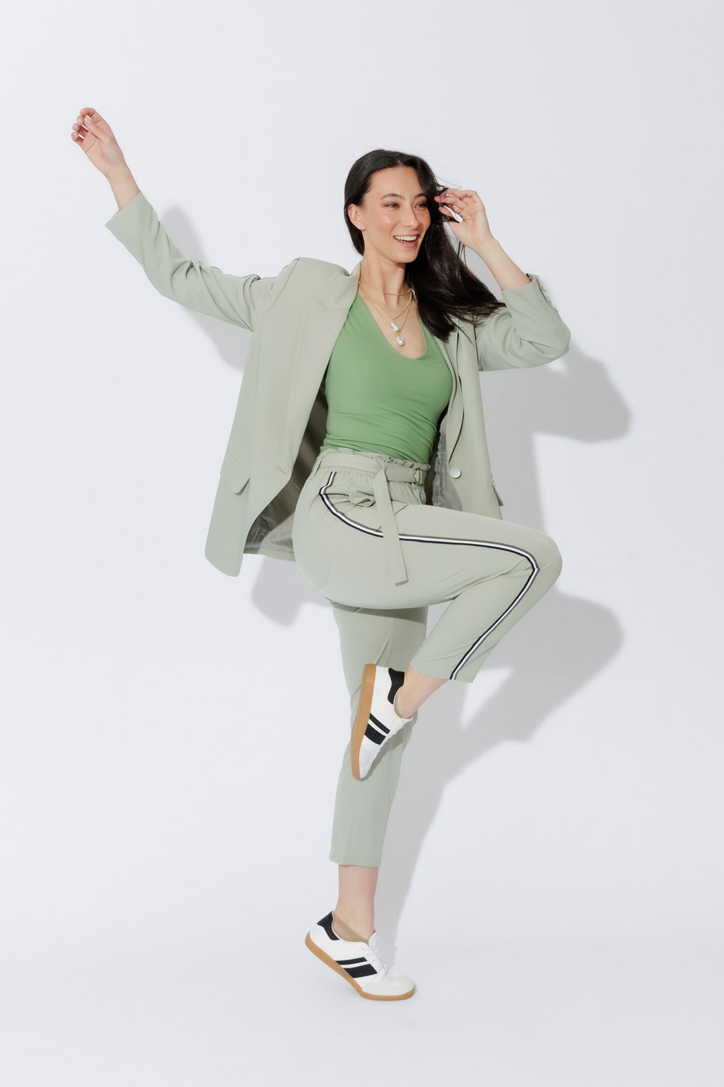 Mint Sport Paperbag Pant