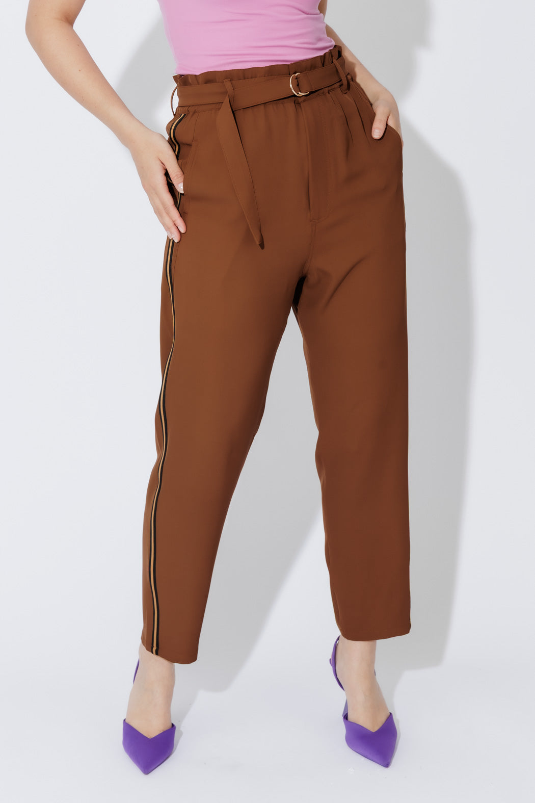 Chocolate Sport Paperbag Pant