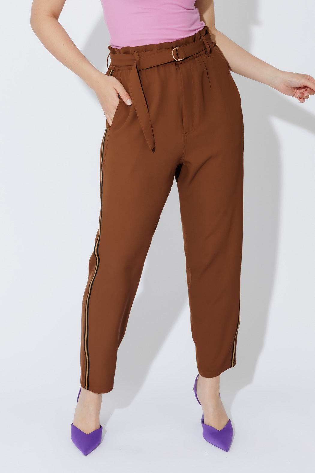 Chocolate Sport Paperbag Pant