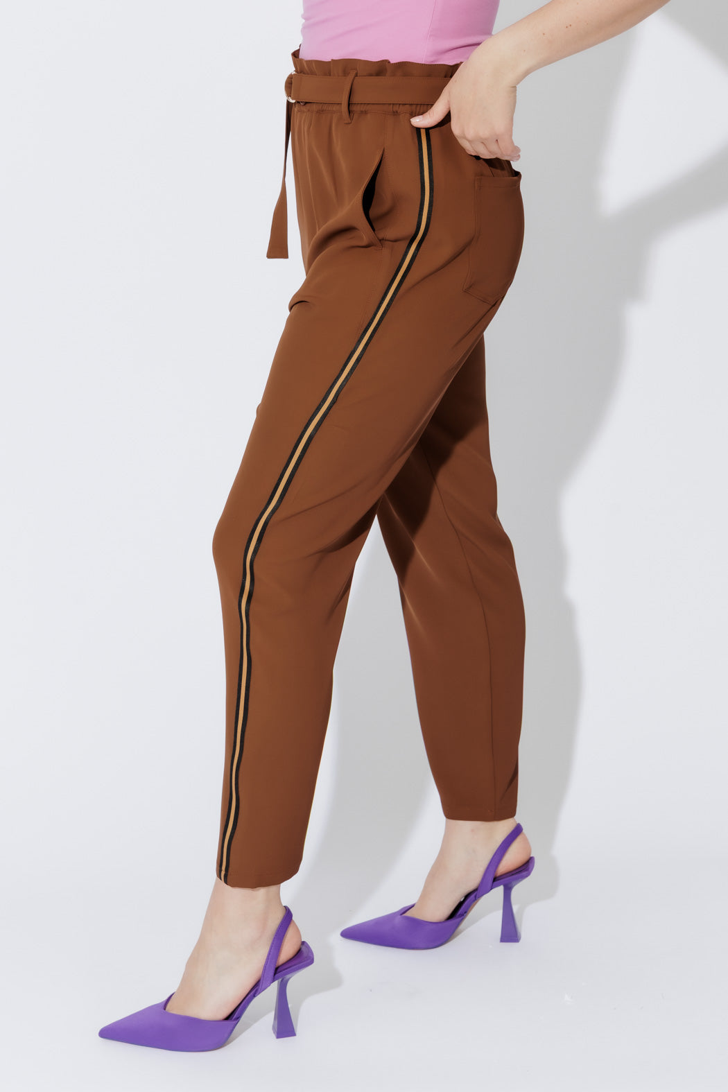 Chocolate Sport Paperbag Pant