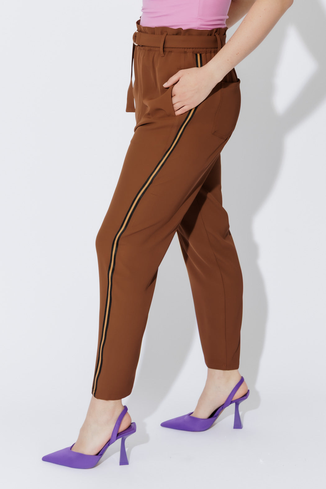 Chocolate Sport Paperbag Pant