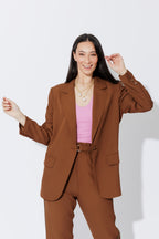 Chocolate Stripe Boyfriend Blazer