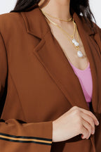 Chocolate Stripe Boyfriend Blazer