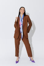 Chocolate Stripe Boyfriend Blazer