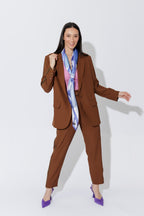 Chocolate Stripe Boyfriend Blazer